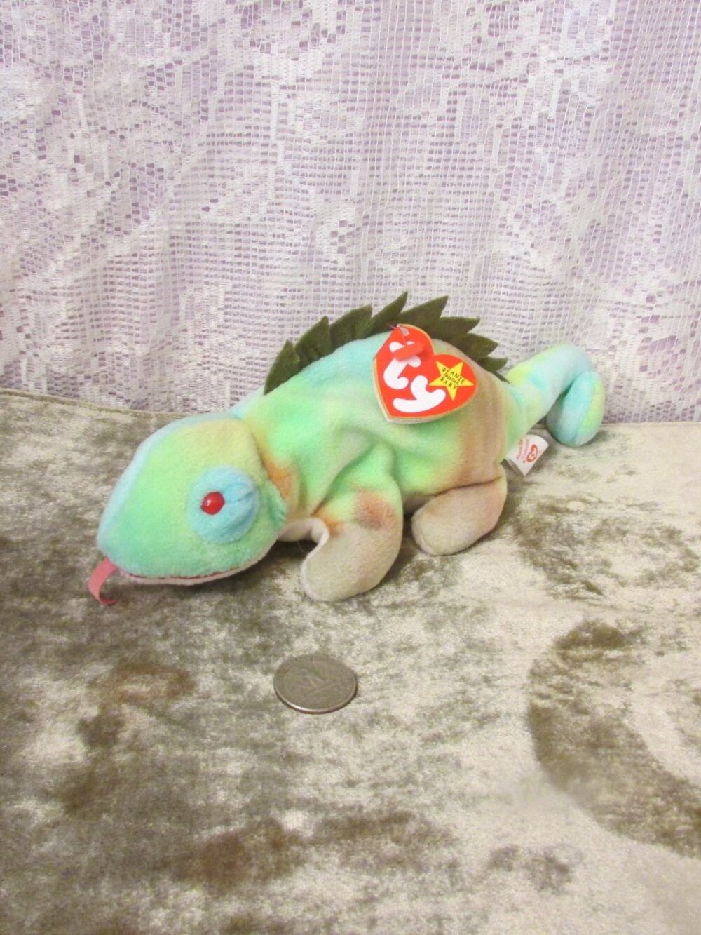 Ty Beanie Baby Iggy the Iguana Plush preowned